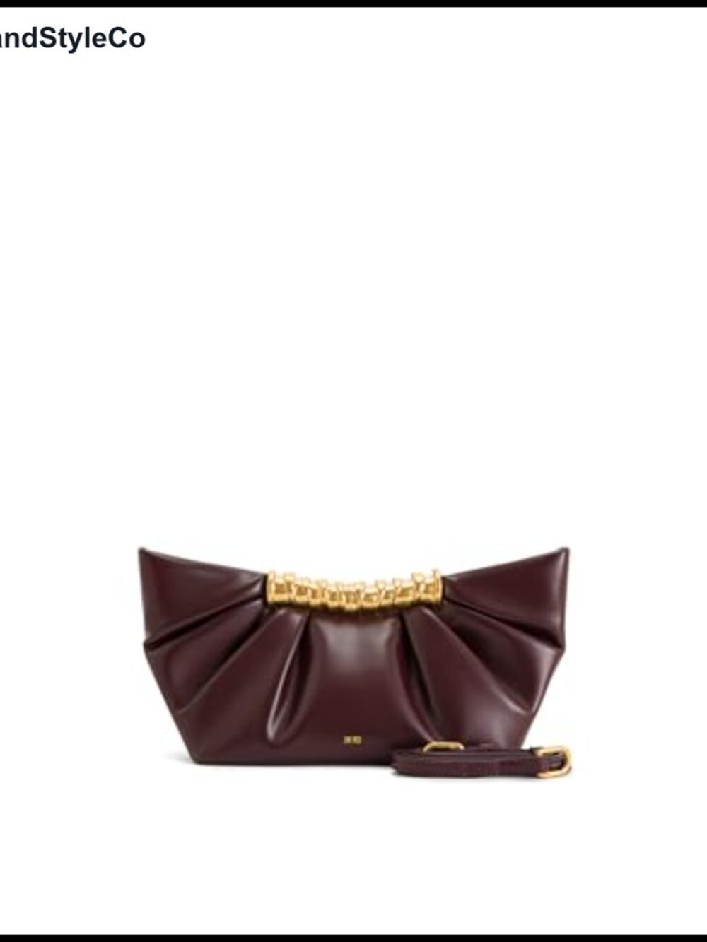 JW PEI Women's Leia Pleated Clutch Vegan Leather Crossbody Gold Hardware